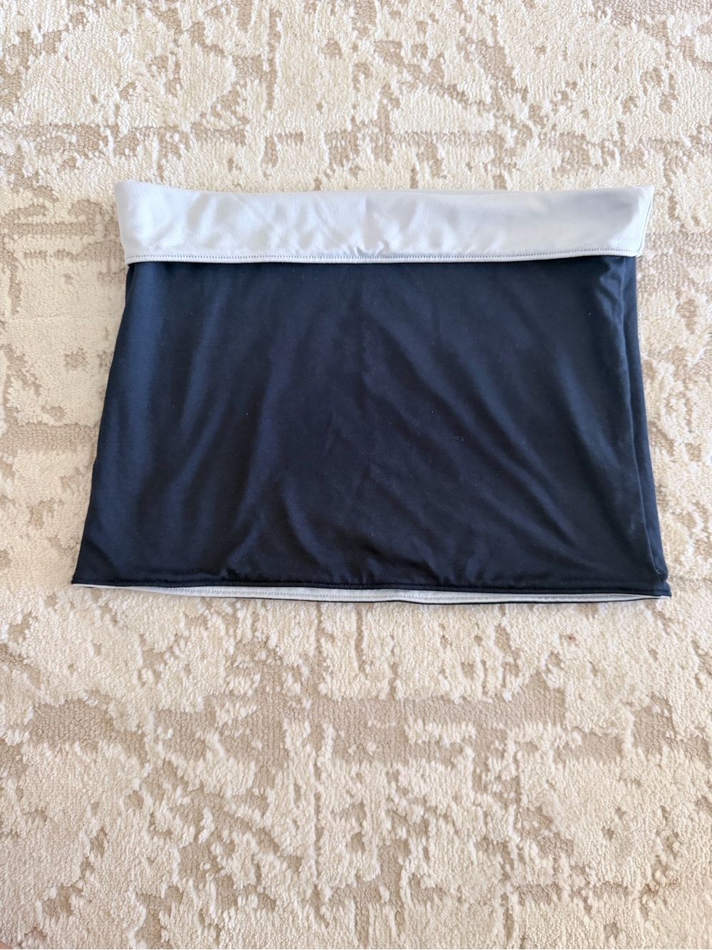 Hollister Black Crop Tube Top with Light Gray Fold-Over Band